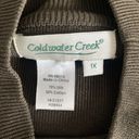 Coldwater Creek  Womens Plus Size 1X Green Silk Blend Mock Pullover Sweater Photo 3