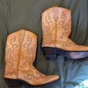 Brown Leather Cowboy Boots Size 9 Photo 0