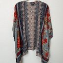 Angie [] Dove Gray Floral Print Flowy Open Front Kimono Cover-Up Boho Top Large L Photo 3