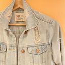 Thread and Supply  Alyssa Light Wash Blue Denim Distressed Jacket Size Small Photo 5