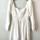 ASTR  The Label Cinched Waist Long Sleeve Mini Dress White M Photo 0