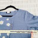 Daisy Camisa Womens Size Large Lagenlook  Print Cotton Linen Blend Blouse Photo 6