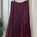 Talbots  Lace Pleated Skirt Maroon Red 6 Photo 0