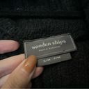 Wooden Ships Black and Blue Stripe Wool Blend Lightweight Sweater Photo 2