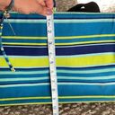 Source Unknown Summer Fashion Blue/Green Striped bag w/ lots of storage. Lined. Rectangle NWOT Photo 4