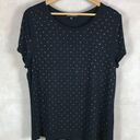 Inc international CONCEPTS Black Rhinestone Studded Tee NEW Size XL Photo 2