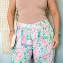 Bermuda Vintage floral printed pleated high waisted  shorts size S/M 6/8 Photo 6