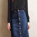 AG Adriano Goldschmied ALEXA CHUNG for AG A-line Button Front MIDI Denim Skirt Size 27 Photo 4