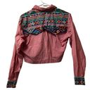 Vintage Mine and Bills Outfitters Western Shirt Women Medium Crop Aztec Button Photo 1