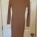 Naked Wardrobe  The NW Long Sleeve Bodycon Midi Dress in Coco Size S Photo 3