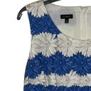 Talbots  Sleeveless Dress Size 10 Blue & White Flowers Lined Cotton Stretch Blend Photo 3