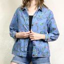 Vintage Blue  Floral Button Up Jean Shacket Jacket Photo 2