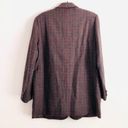 Eddie Bauer  Jacket LP Boyfriend Long Blazer Plaid Wool Vintage Petite Brown Fall Photo 4