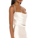 L'Academie  The Kali Top in Ivory Medium Womens Satin Backless Halter Tank Photo 2