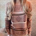 Love Riche  Boho Print Cozy Crewneck Sweater Size Small Photo 6