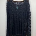 Maurice's  Blouse Top Womens XXL Black‎ Floral Lace Sheer Long Sleeve Slim Fitted Photo 11