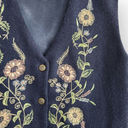 American Vintage Vintage PHD Blue Wool Floral Button Down Vest M Photo 2