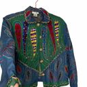 Anage Denim Embellished Paisley Jacket Sz Large Photo 1