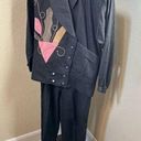 Just Gail vintage dark denim patchwork pantsuit sz large Black Photo 0