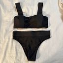 Boohoo Black Glitter High Waisted Swimsuit Photo 0