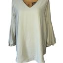 Zenana Outfitters NWOT Women's Layered Bell Sleeve Top Light Sage Green size Large Photo 1