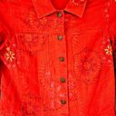 carole little Vintage  Petite Womens Embroidered Floral Denim Jacket• NO SIZE TAG Photo 8