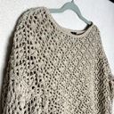 The Moon  & Madison Crop Chunky Open Knit Boat Neck Sweater Pullover Tan Size Small Photo 1