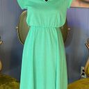 The Row Vintage Queens Mint Green Collared V Neckline Midi Dress Photo 1