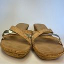 Italian Shoemakers  Cork Wedge Strappy Metallic Wedge Soft Insole Sandals 7.5 Photo 2