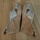 Guess  Tan Rhinestone Wedge Sandals Heels Rhinestone Trim size 8.5 Photo 9