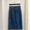 Faherty Womens Skirt Blue Denim Organic Cotton Midi
Button Front Size 28 Size M Photo 1