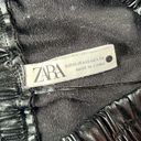 ZARA  Black Faux Leather High Rise Skinny Cargo Pants Photo 3