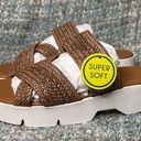 Paul Green  Harlo Slide Platform Sandal in Cuoio Woven Leather Photo 4