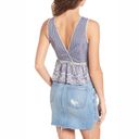 J.O.A. Embroidered Peplum Gingham Cropped Top, Size M New with Tag Photo 2