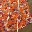 Modcloth  Orange Colorful Floral Sheer Collared Button Up Blouse Top ~ Size L Photo 11