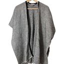 Loft  Sweater Poncho Shawl XS/S Black Ivory Check Cardigan Wrap Shawl Photo 0
