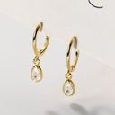 18K Gold Plated CZ Cubic Zirconia Dangle Drop Earrings for Women Photo 2