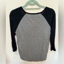 Wilfred  Free Top Size Small Raglan Baseball Tee Black Gray Long Sleeve Photo 1