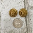 Beehive Vintage CARRÉ Golden  Button Clip On Earrings Photo 7