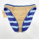 Ralph Lauren Sport Blue Aqua Y2K Wide Stripe Bikini Bottoms Coastal Pool Size 10 Photo 4