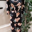 Forever 21  Women's Black Floral 100% Rayon V-Neck 3/4 Sleeve Jumpsuit Size Small Photo 12