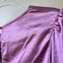 Petal and Pup  Opal Mauve Purple Satin Long Balloon Sleeve Wrap Mini Dress 10 Photo 13