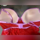 Auden mesh underwire babydoll lingerie, red and lavender,‎ size XL Photo 4