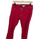 CAbi  Womens Skinny Pants Red Mid Rise Stretch Corduroy Pockets Cotton Blend 4 Photo 4