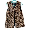 14th & Union  faux fur leopard Vest One Size Super Soft one size nwt Photo 2