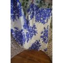 Gap  Women's Size 2 Floral Blue and White A-Line Midi Skirt Photo 7