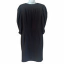 Black Halo  Black Sheath Puff Ruched ¾ Sleeve V-Neck Dress size 16 Professional Photo 7