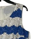 Talbots  Sleeveless Dress Size 10 Blue & White Flowers Lined Cotton Stretch Blend Photo 4