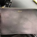 Anne Klein NWOT Authentic  black and gold zipper envelope style clutch pouch Purse Photo 2