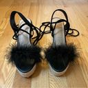 SheIn Plush Espadrille Wedge Sandals, Black, Size 36 (US 6), NWOT Photo 6